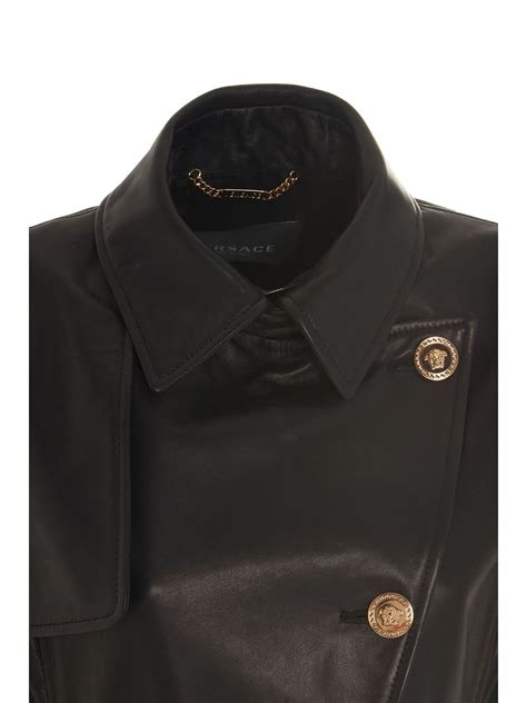 black and gold versace leather jacket|Versace leather jackets women.